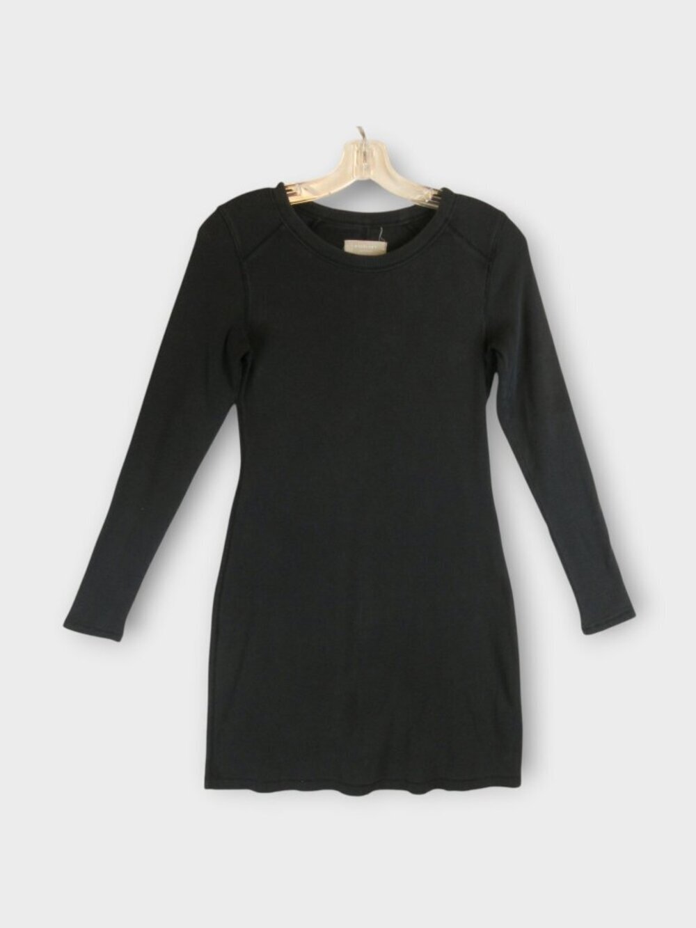 Everlane Ribbed Long Sleeve Dress Size S Washed Black